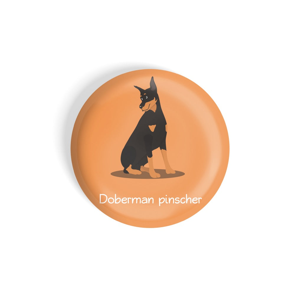 dhcrafts Round Fridge Magnet Orange Color Doberman Pinscher Pet Dog Pet Dog Pet Dog Pet Dog Pet Dog Pet Dog Pet Dog Pet Dog Pet Dog Glossy Finish Design Pack of 1 (58 mm)